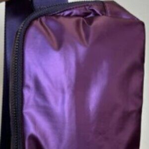 Metallic Purple 57" Lomg Strap Crossbody Bag